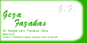 geza fazakas business card