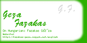 geza fazakas business card